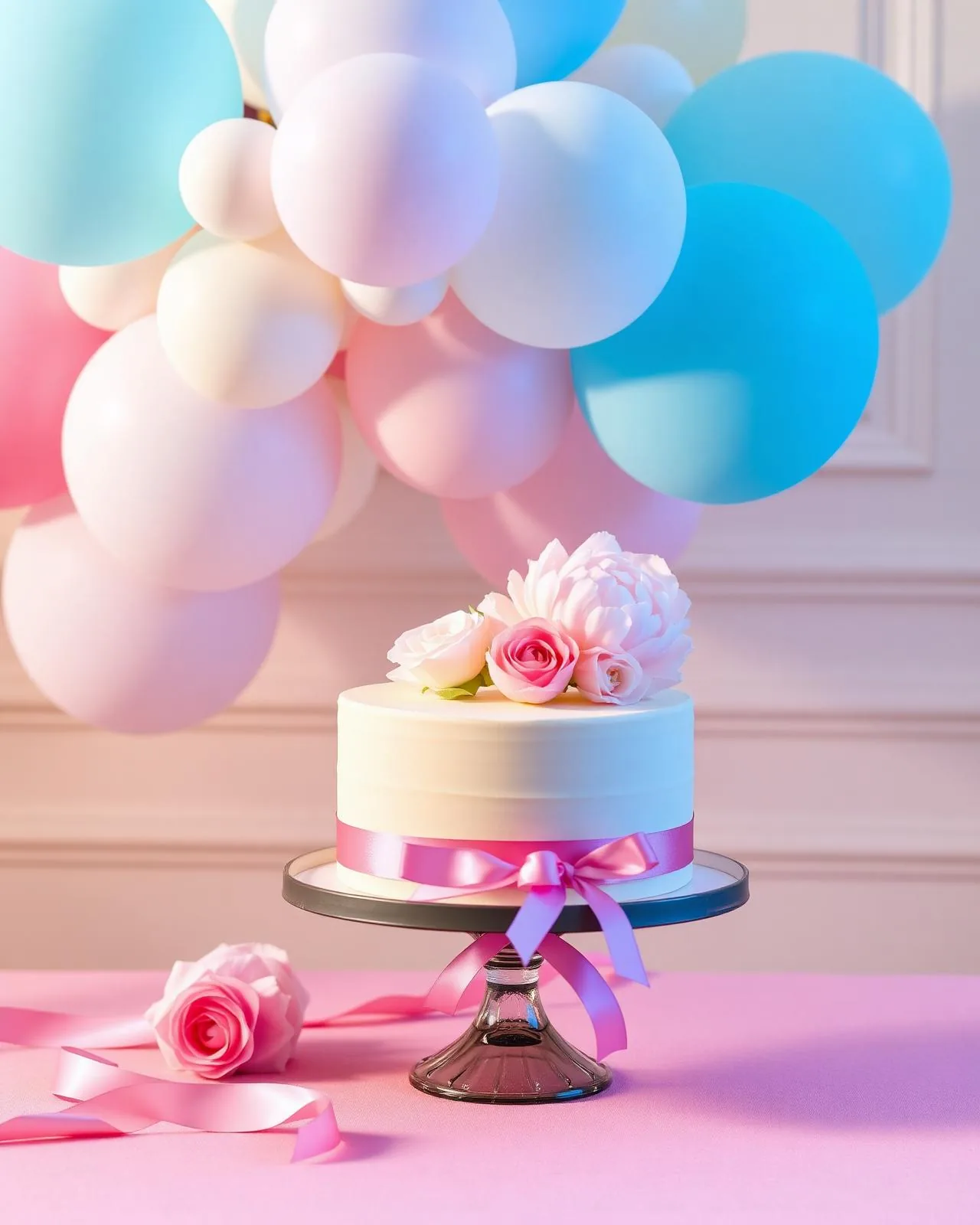Children's party styling in Surrey by River Fox Events — fully styled cake table with personalised signage
